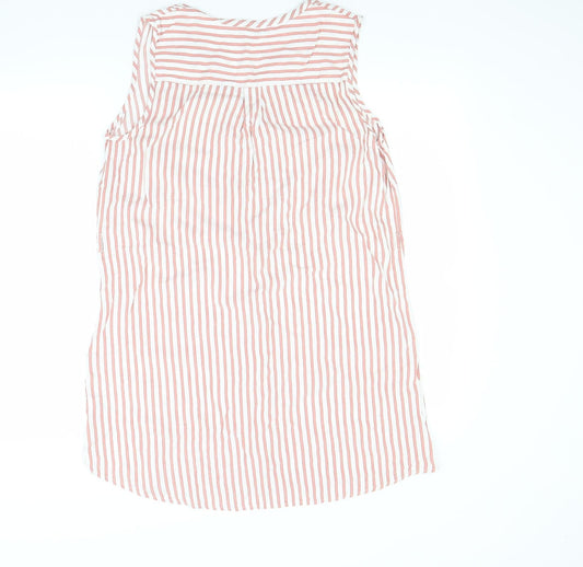Papaya Womens Red Striped Basic Button-Up Size 12