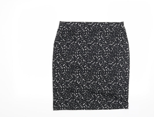 Marks and Spencer Womens Black Geometric Straight & Pencil Skirt Size 32 in