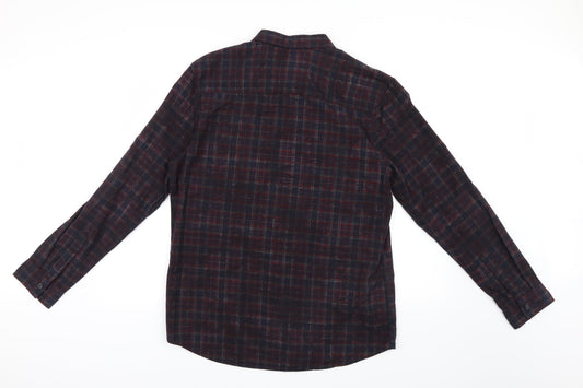 New Look Men Mens Blue Check Button-Up Size L