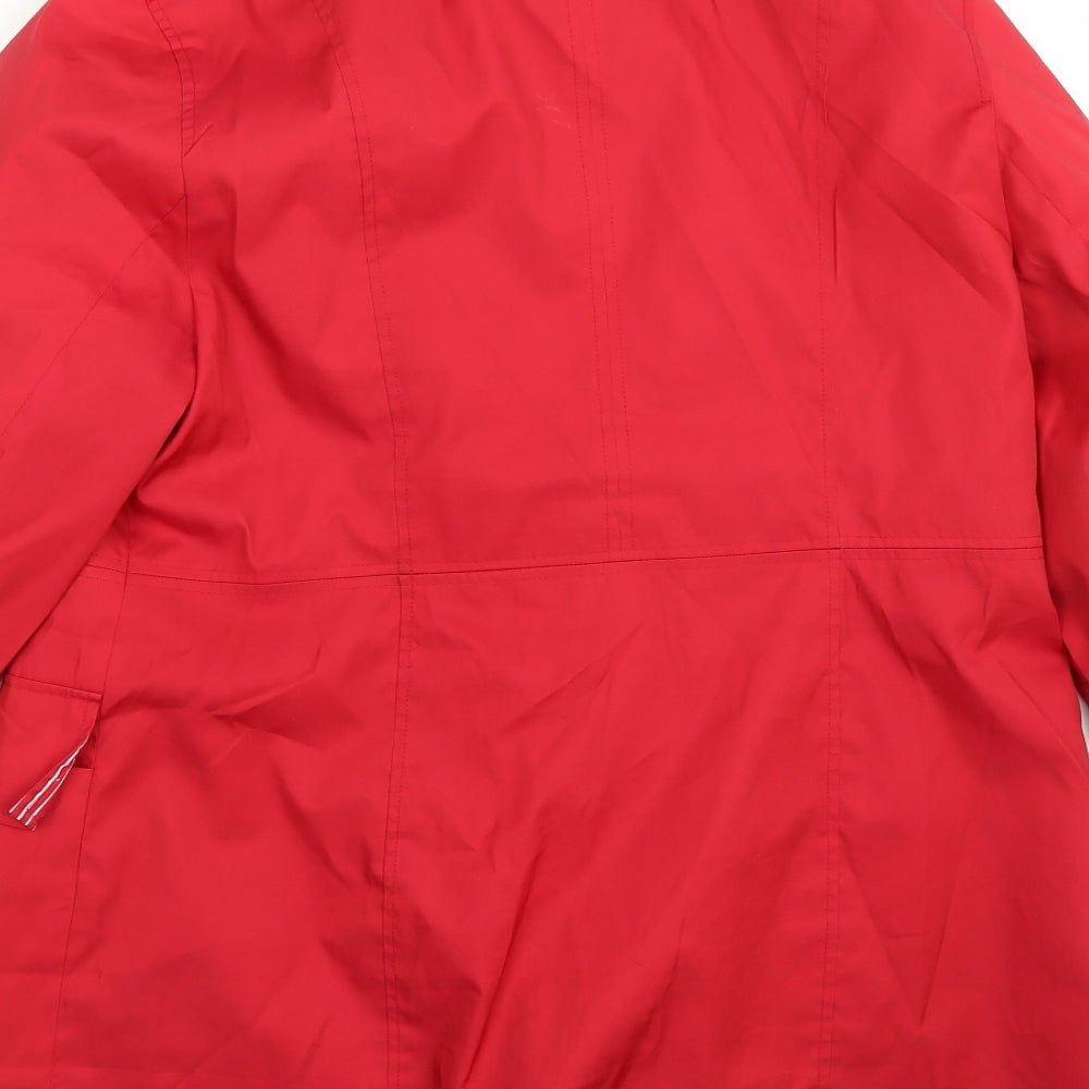 Brand and care label for George women’s red jacket coat, size UK 14