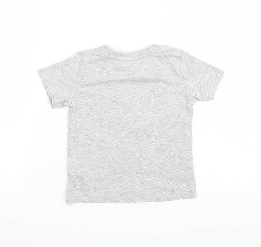 H&M Boys Grey Batik Rayon Basic T-Shirt Size 5 Years