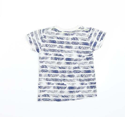 Matalan Boys White Striped Basic T-Shirt Size 2-3 Years