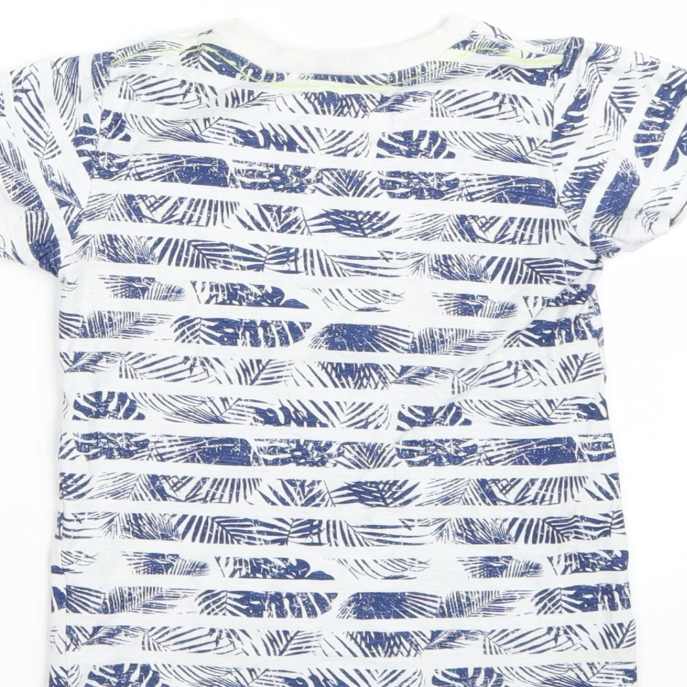 Matalan Boys White Striped Basic T-Shirt Size 2-3 Years