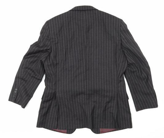 Deha Villand Mens Grey Striped Jacket Suit Jacket Size 42