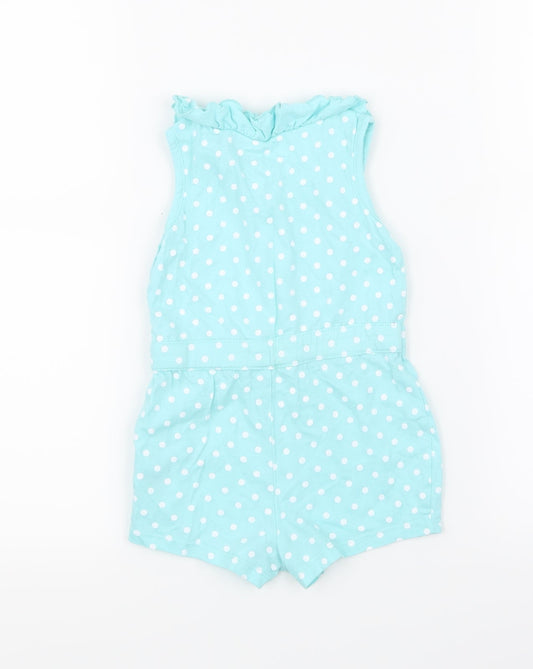 Young Dimension Girls Blue Polka Dot Babygrow One-Piece Size 12-18 Months