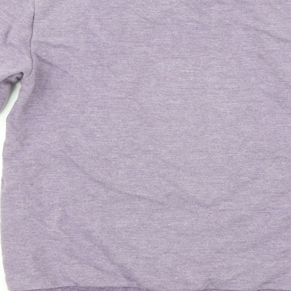 Brand and care label for River Island boys’ purple pullover sweatshirt, size 7-8, years