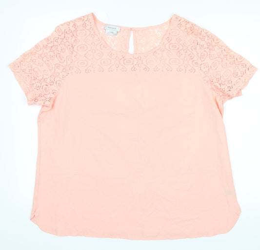 VanHeusen Womens Pink Basic Blouse Size XL