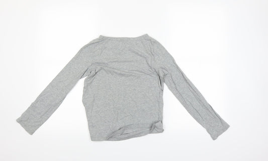 Gap Kids Girls Grey Houndstooth Basic T-Shirt Size 10 Years
