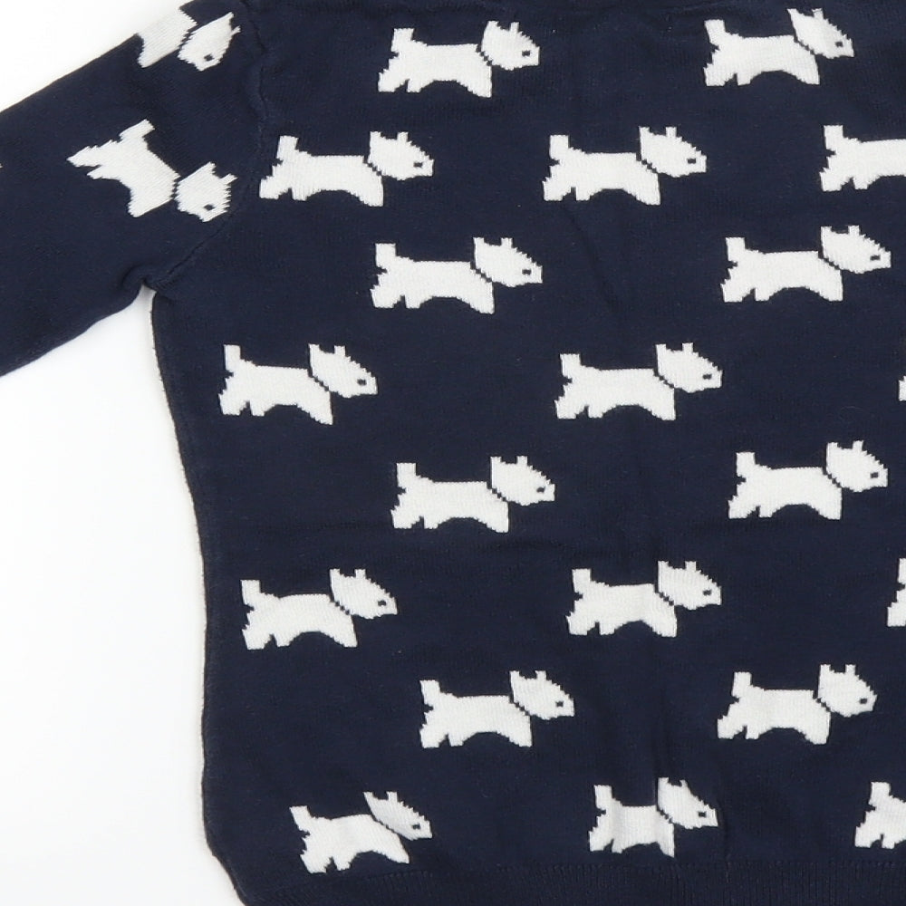 Brand and care label for Blue Zoo boys’ jumper, size 5-6, years - dogs