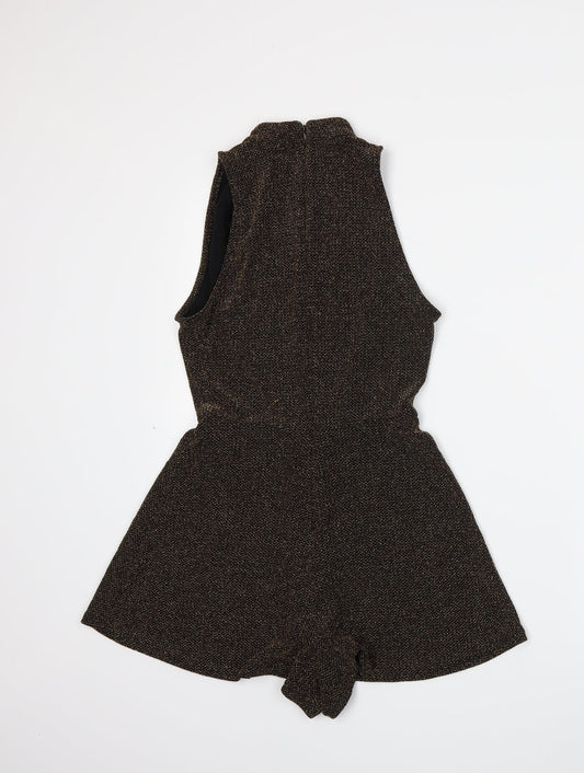 Topshop Womens Gold Romper One-Piece Size 8