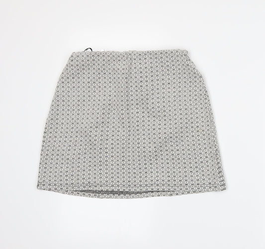New Look Womens White Rayon A-Line Skirt Size 8