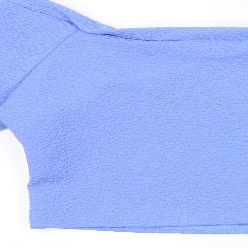 Kiah Womens Blue Cropped T-Shirt Size 14