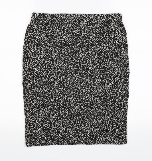 Papaya Womens Black Floral A-Line Skirt Size 12
