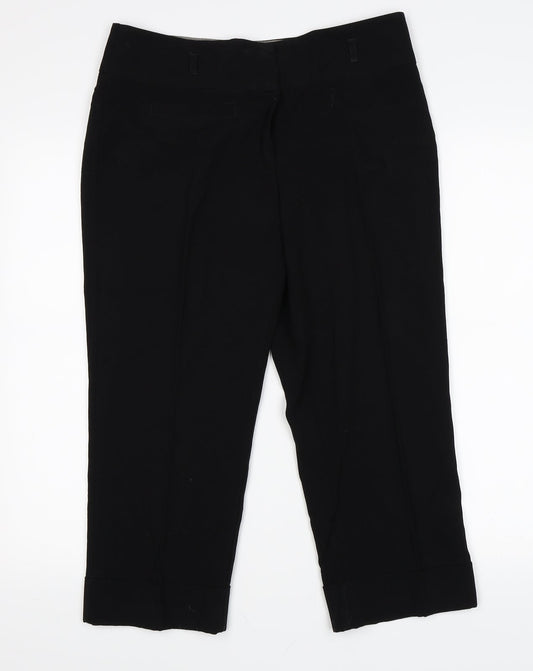 Papaya Womens Black Trousers Size 10 L22 in - Culottes