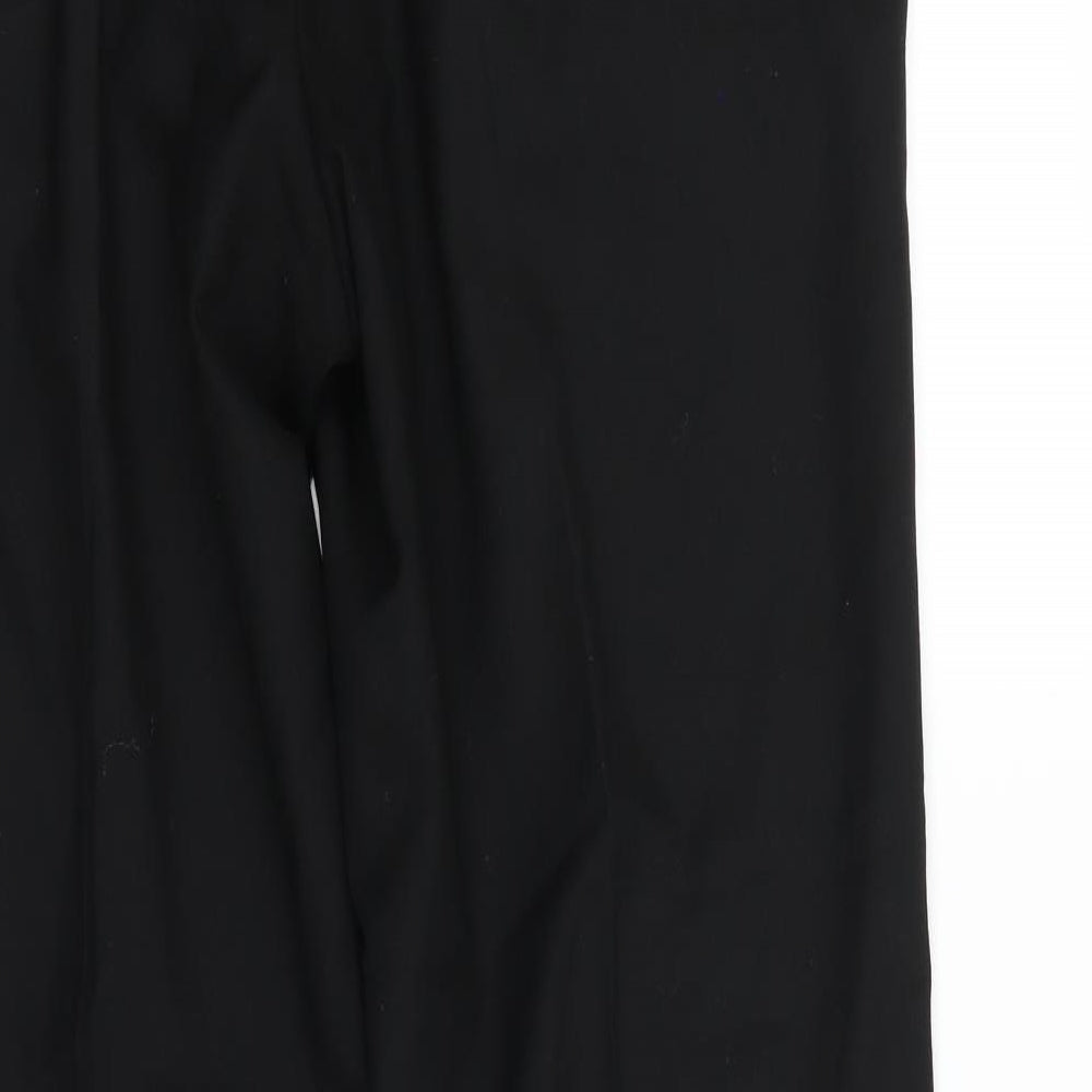 Brand and care label for Marks & Spencer women’s black dress pants trousers, size UK 36, in, 28-inch leg