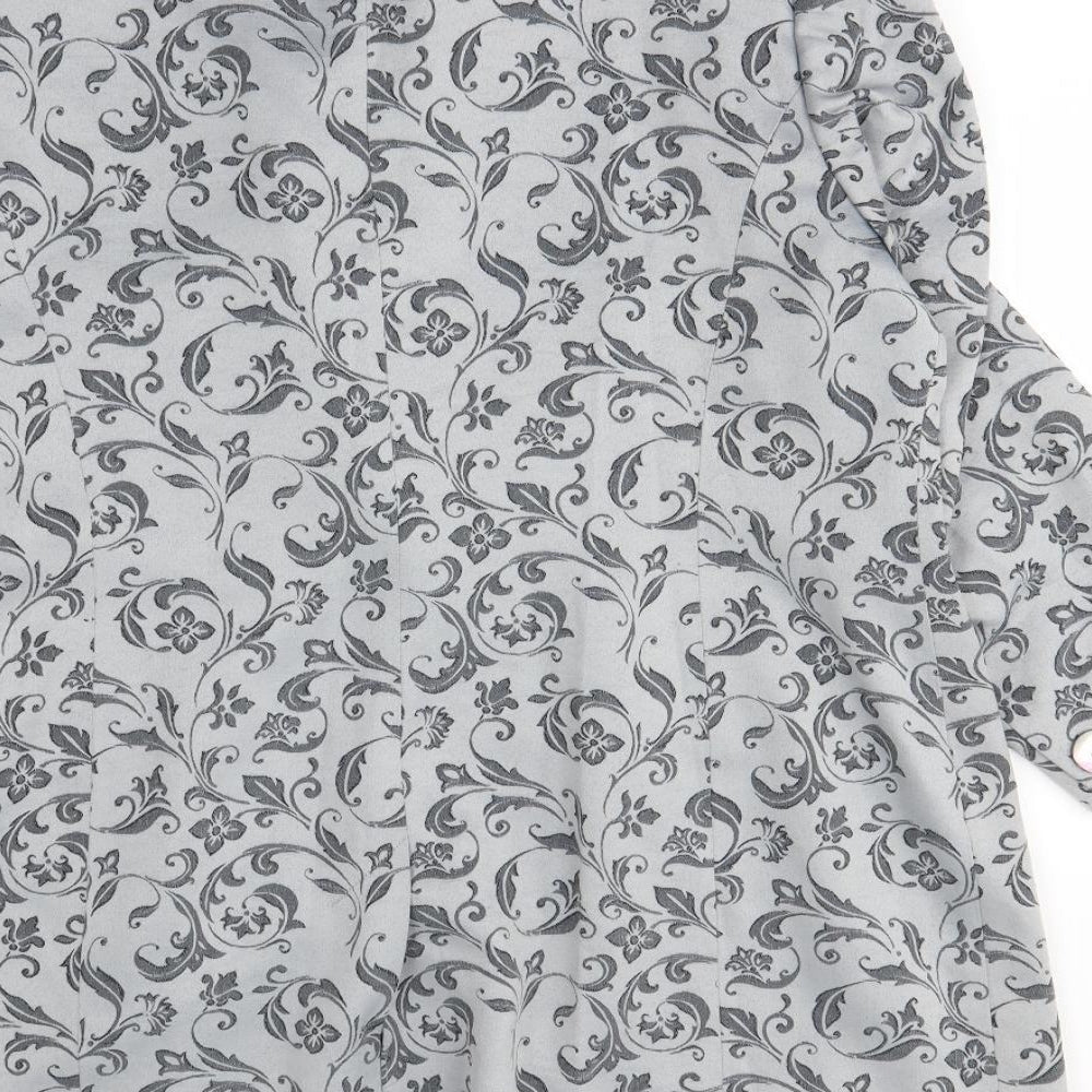 Brand and care label for Debenhams men’s grey fair isle jacket blazer, size 40