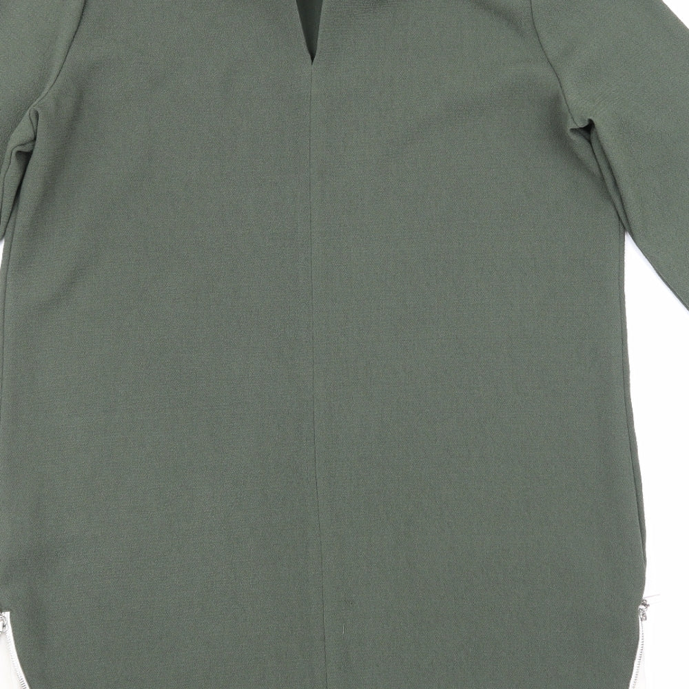 Brand and care label for Atmosphere women’s green a-line, size UK 12