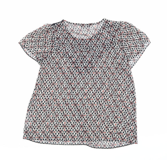 Miss Selfridge Womens Black Geometric Basic Blouse Size 8