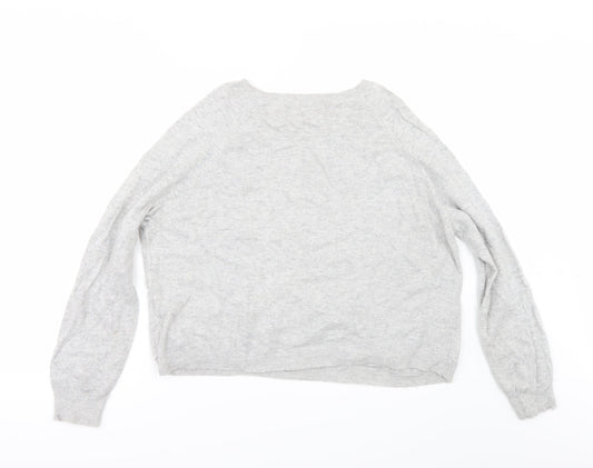 NEXT Womens Grey Pullover Jumper Size 14 - Crop jumper