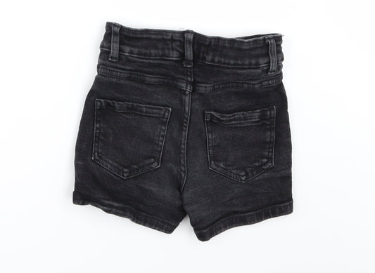 New Look Girls Black Damask Cut-Off Shorts Size 10 Years