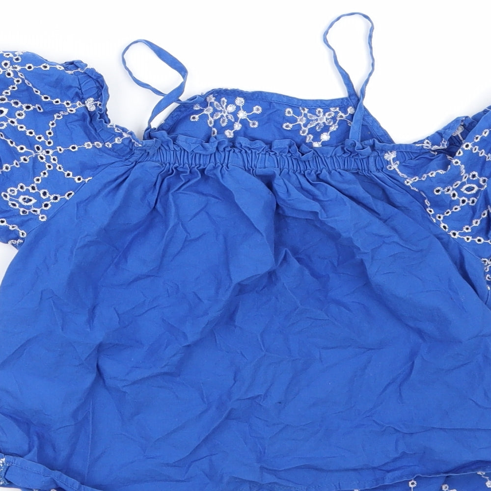 New Look Girls Blue Basic Blouse Size 11 Years