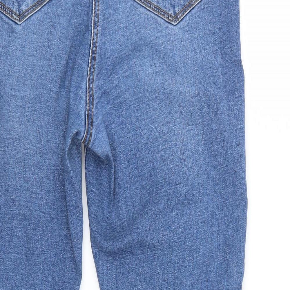 /Denim Womens Blue Denim Straight Jeans Size 14 L25 in
