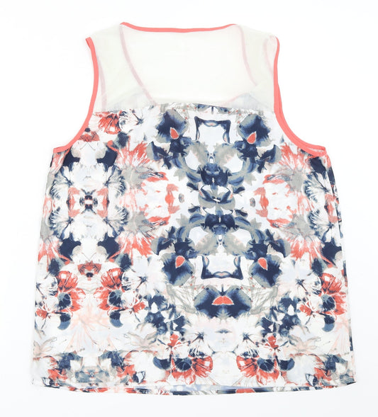 Only Womens Blue Floral Basic Tank Size 42
