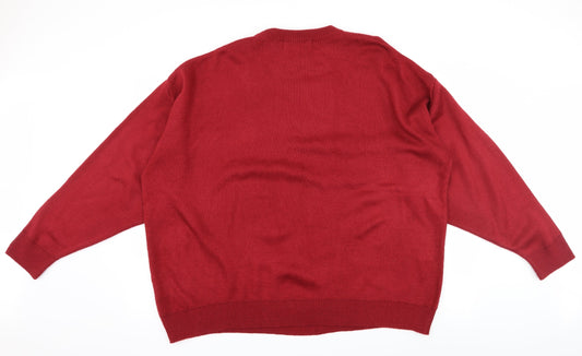 Classics Womens Red Knit Pullover Jumper Size XL