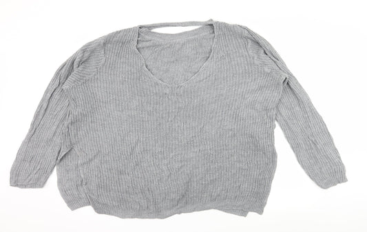 Boohoo Womens Grey Knit Pullover Jumper Size 18