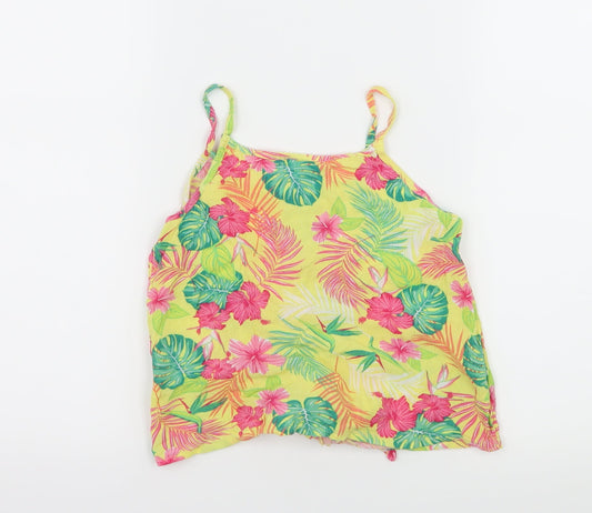 Matalan Girls Yellow Floral Camisole Tank Size 7 Years