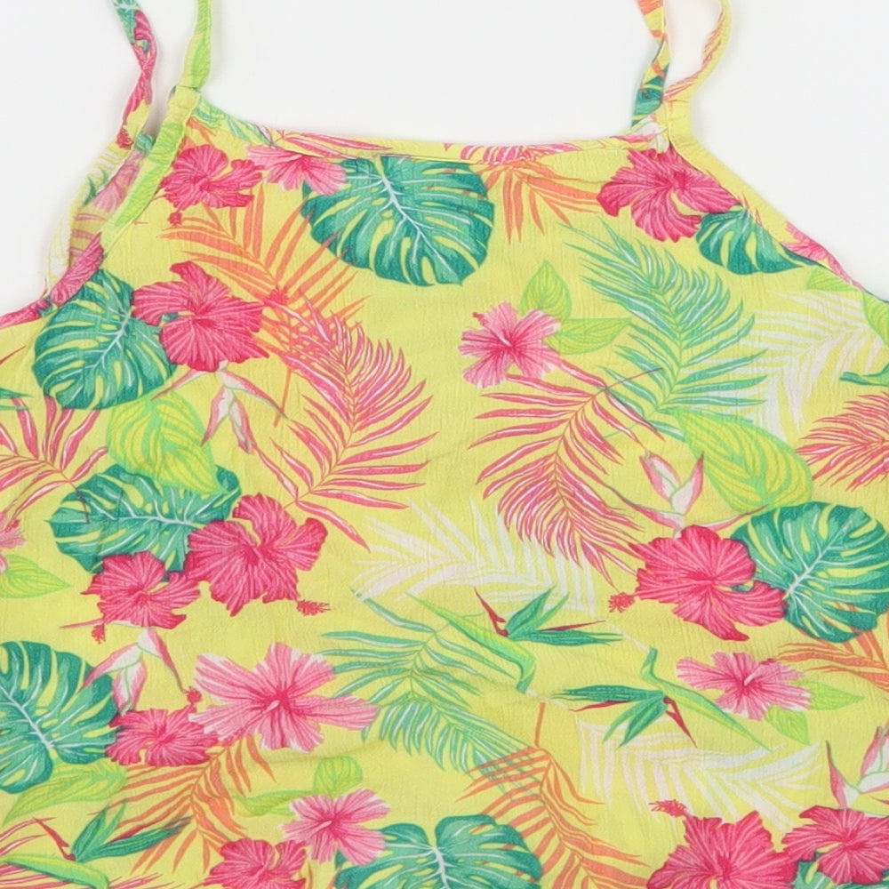Matalan Girls Yellow Floral Camisole Tank Size 7 Years
