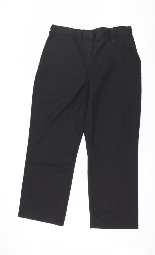 Preworn Womens Black Trousers Size 14 L29 in