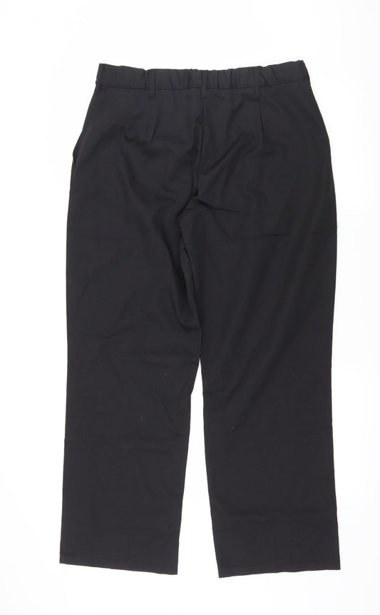 Preworn Womens Black Trousers Size 14 L29 in