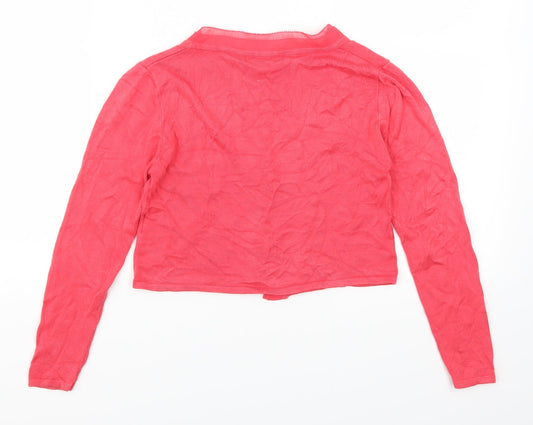 Derhy Kids Girls Pink Cardigan Jumper Size 11-12 Years