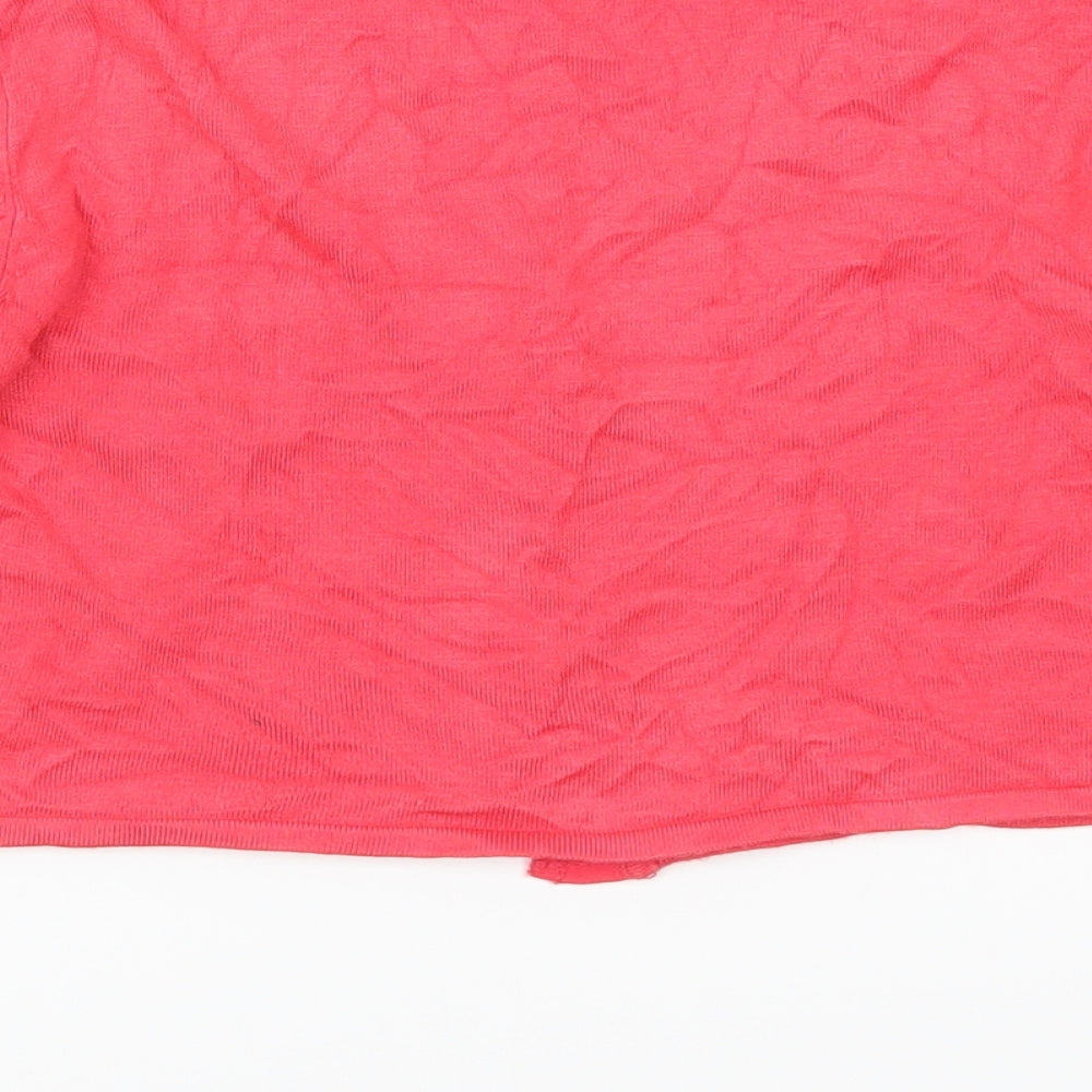 Brand and care label for Derhy Kids girls’ pink cardigan jumper, size 11-12, years