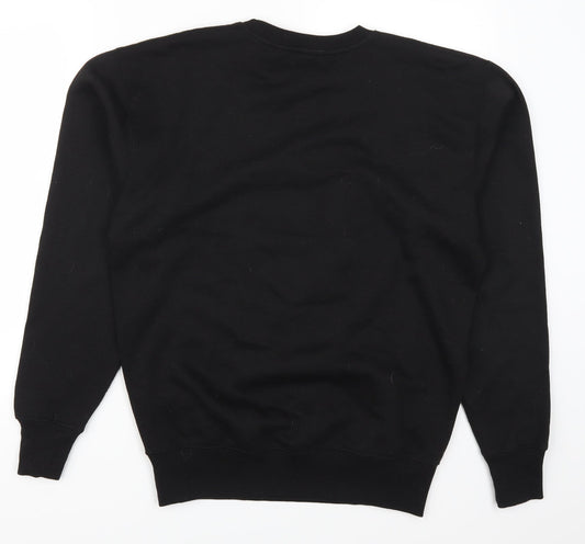 Malaika Mens Black Pullover Sweatshirt Size M - Santa Time For A Beer