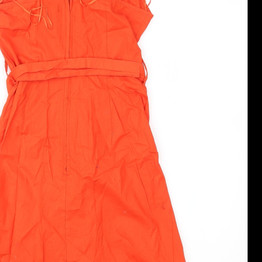 Brand and care label for Select women’s red fit & flare, size UK 8