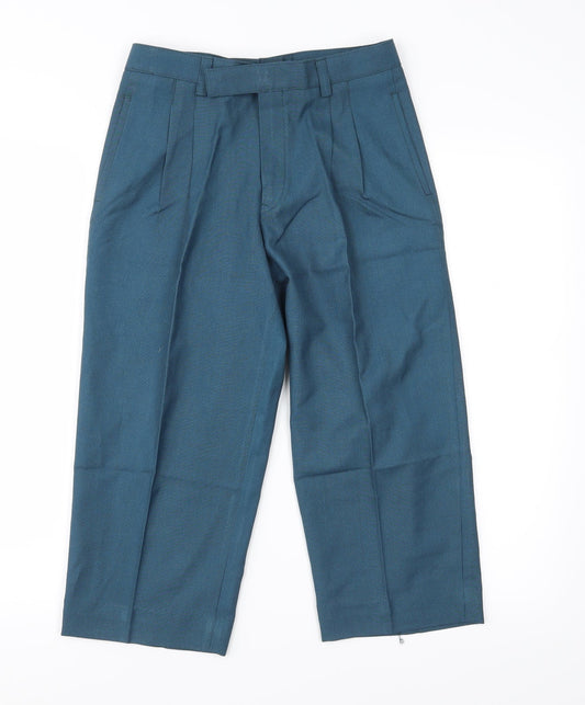 Additional front view of Preworn women’s green chino shorts, size UK 28, in