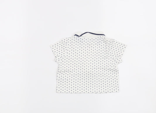 Little Me Boys White Basic T-Shirt Size 6-9 Months - Anchor