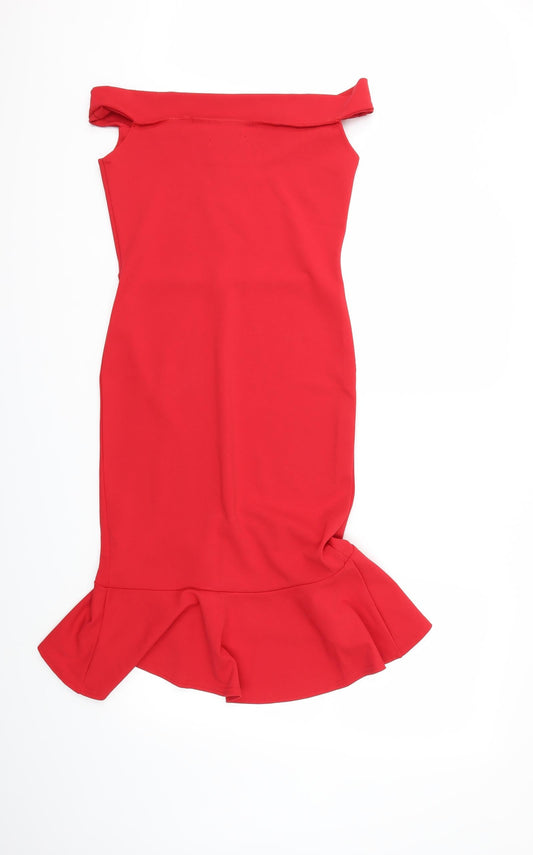 Missguided Womens Red Ball Gown Size 10