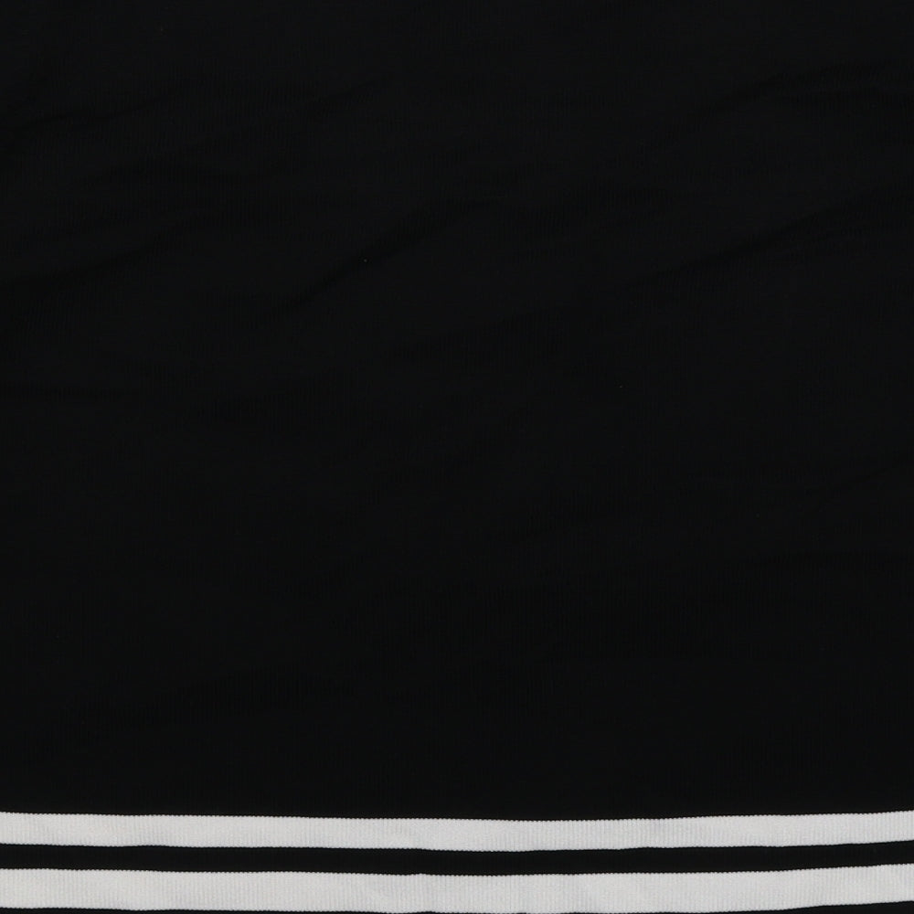 Brand and care label for Bonmarché women’s black striped knit jumper, size M