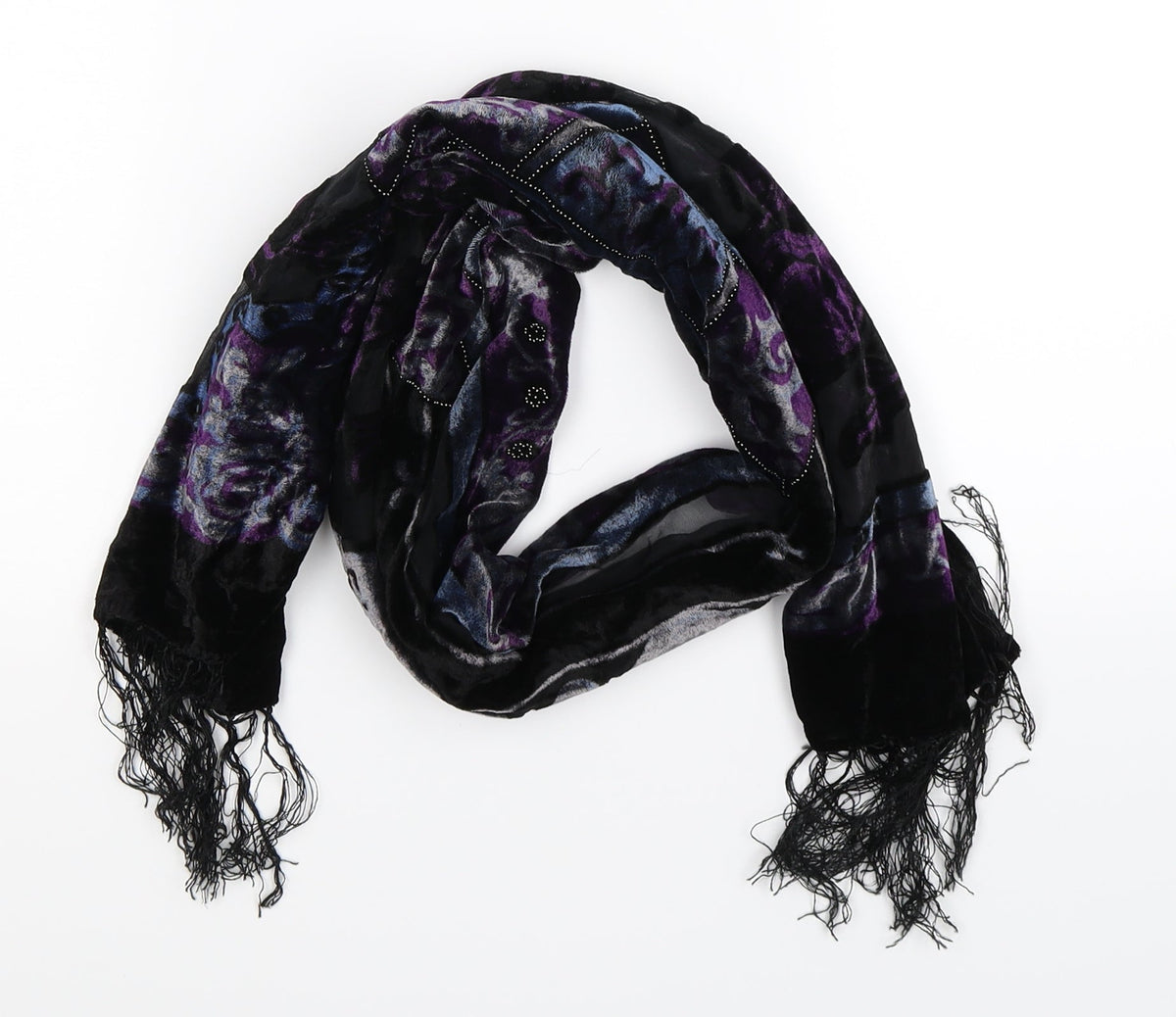 Front view of Preworn women’s multicoloured floral scarf