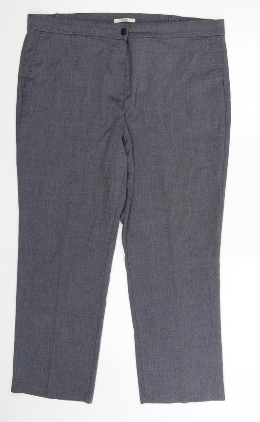 Marks and Spencer Womens Grey Trousers Size 18 L29 in