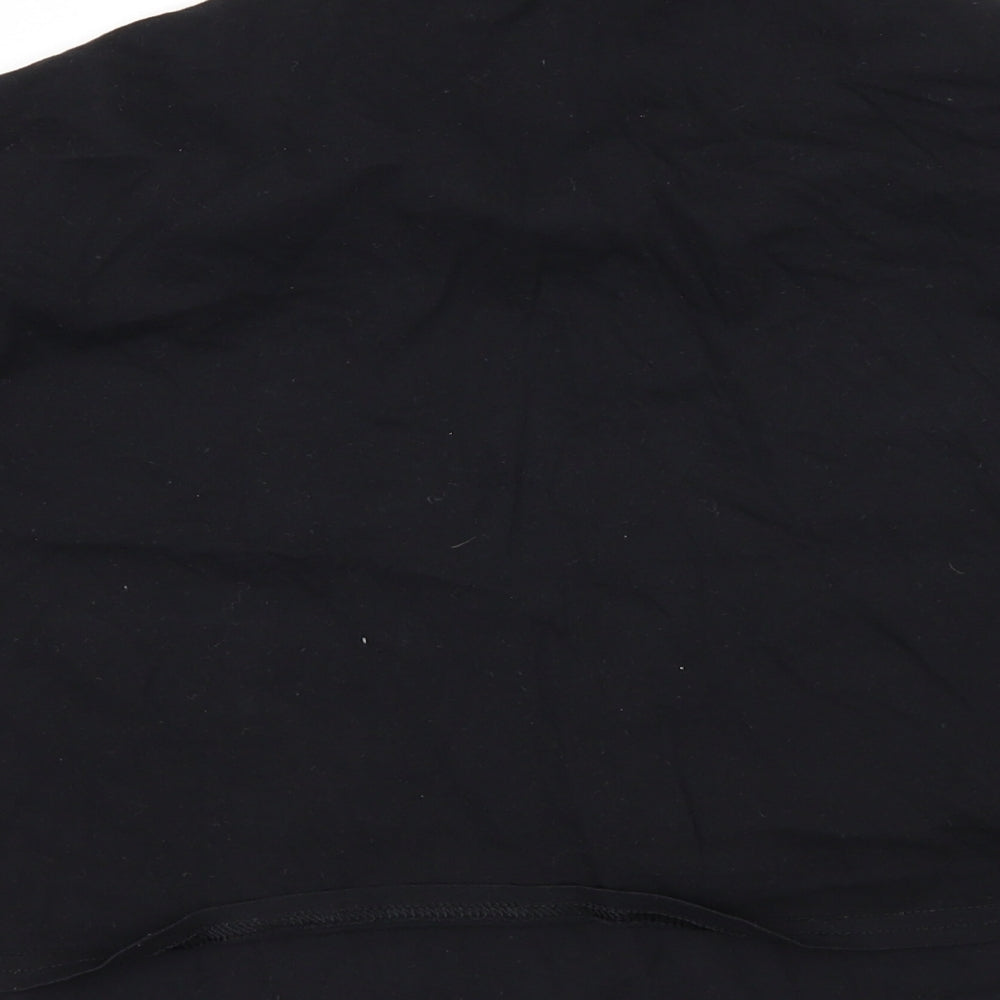 Brand and care label for New Look girls’ black basic t-shirt, size 12-13, years