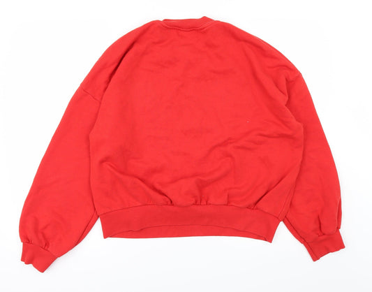 Bershka Womens Red Pullover Jumper Size S