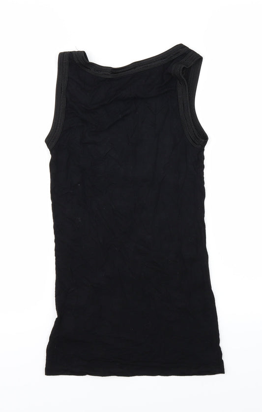 Fransa Womens Black Basic Tank Size XS