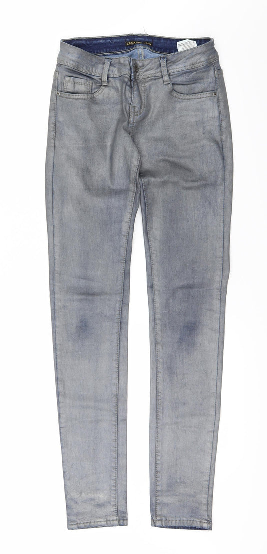 Lexxury Mens Blue Skinny Jeans Size S L30 in