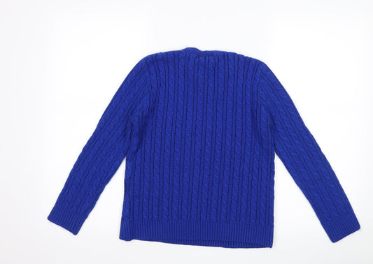 CHIC Womens Blue Pullover Jumper Size S