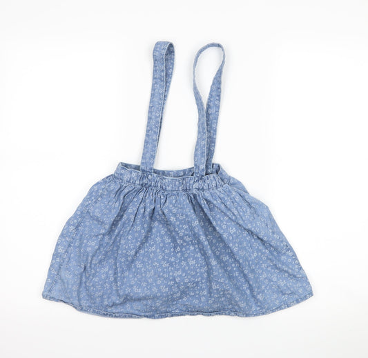 George Girls Blue Floral A-Line Skirt Size 5-6 Years - Dungaree