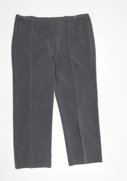 Sarah Hamilton Womens Grey Trousers Size 18 L26 in